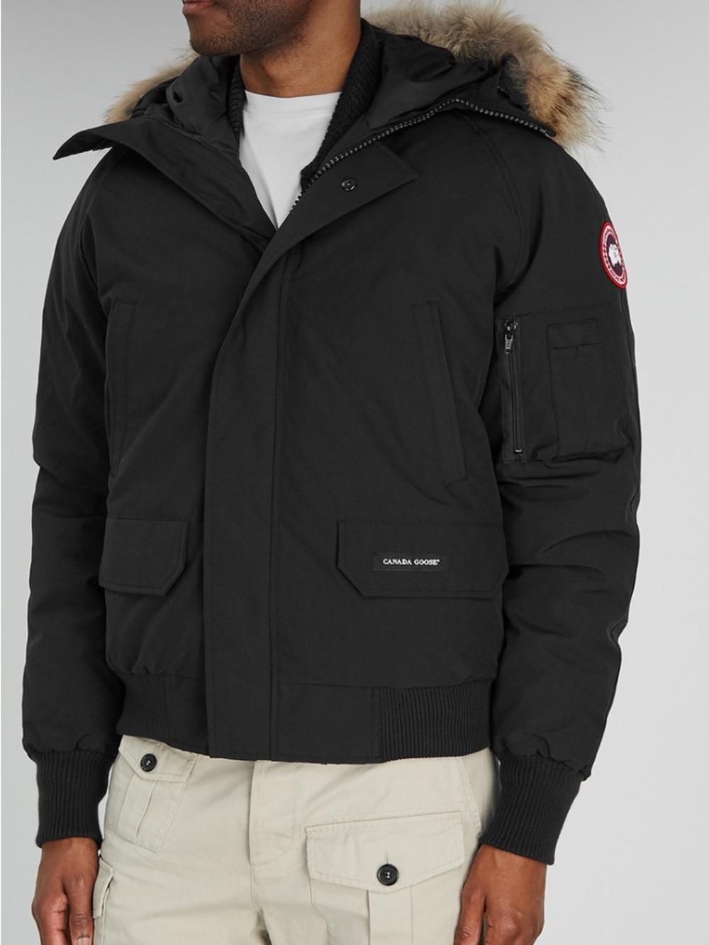 XL Canada Goose Black Men's Bomber Fur Jacket